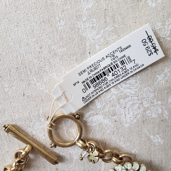 Lucky Brand Vintage Brass Enamel Flower Bracelet - Picture 6 of 6